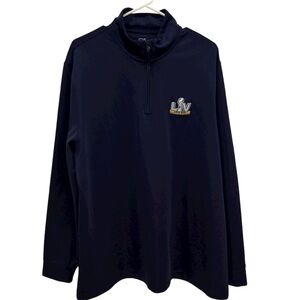 Vineyard Vines Super Bowl LIV Navy Quarter-Zip Pullover Size XL